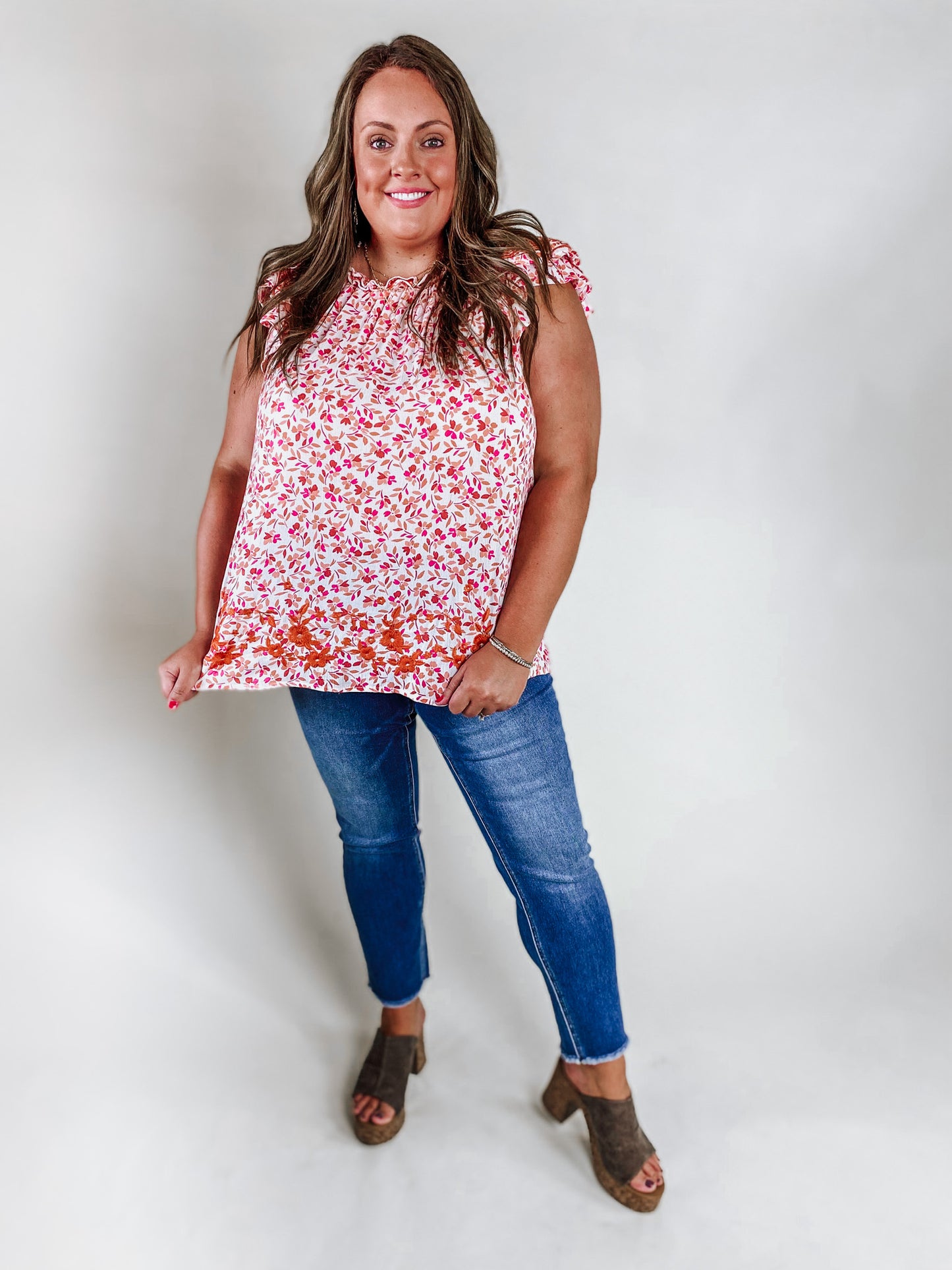 Blooming Gardens Ivory Tank Blouse