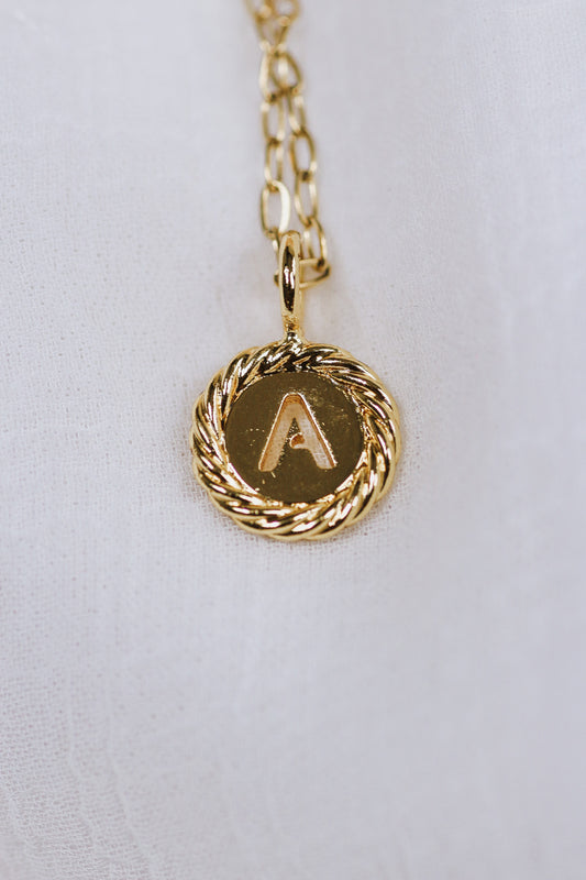 Gold A Initial Necklace