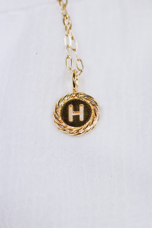 Gold H Initial Necklace