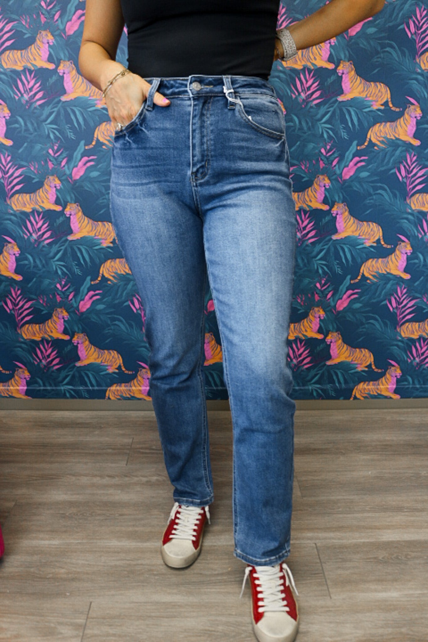 Adaline Essentials High Rise Slim Straight Leg Jeans KanCan