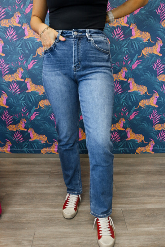 Adaline Essentials High Rise Slim Straight Leg Jeans KanCan