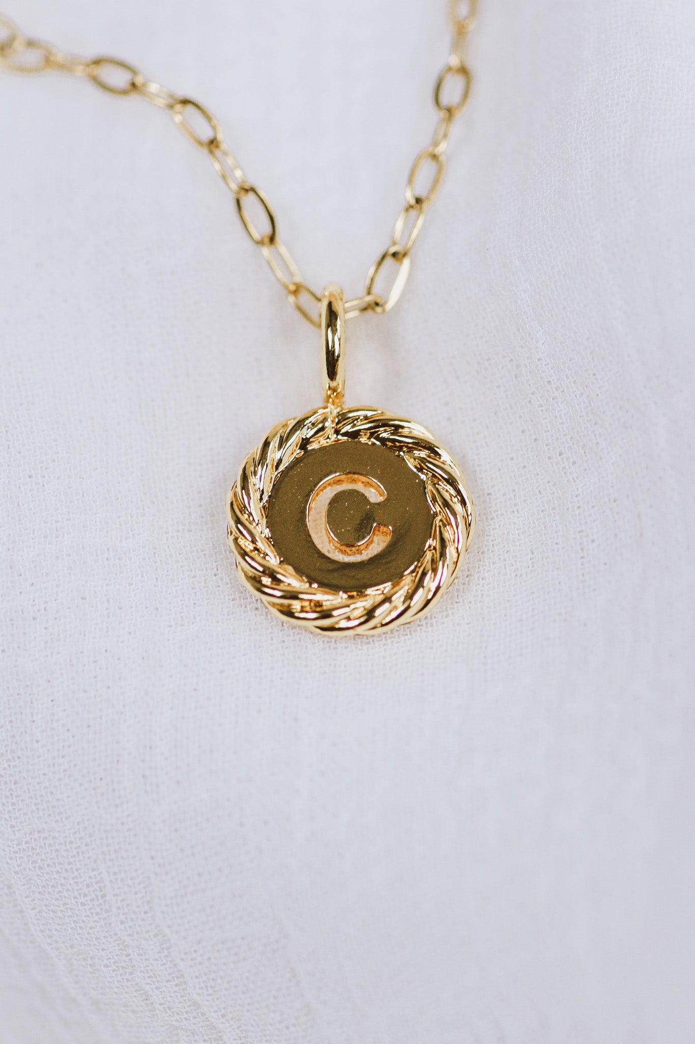 Gold C Initial Necklace