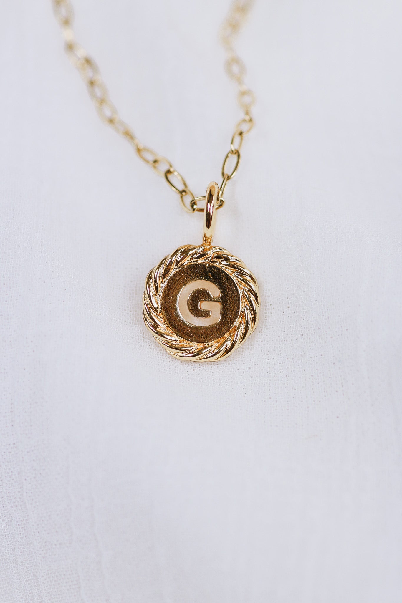 Gold G Initial Necklace