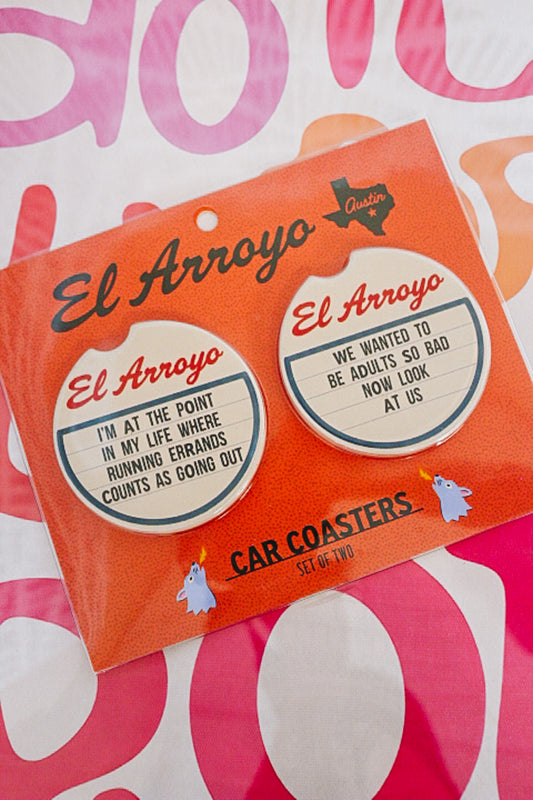 Going Out 2pk Car Coaster Set