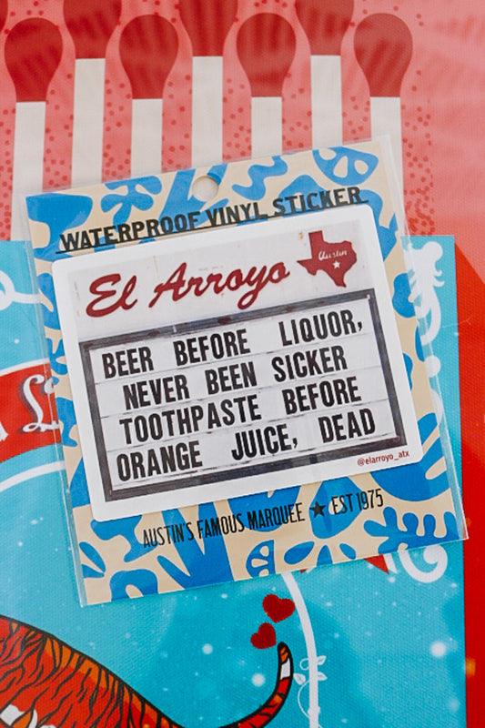 Beer Before Liquor Waterproof Vinyl Sticker
