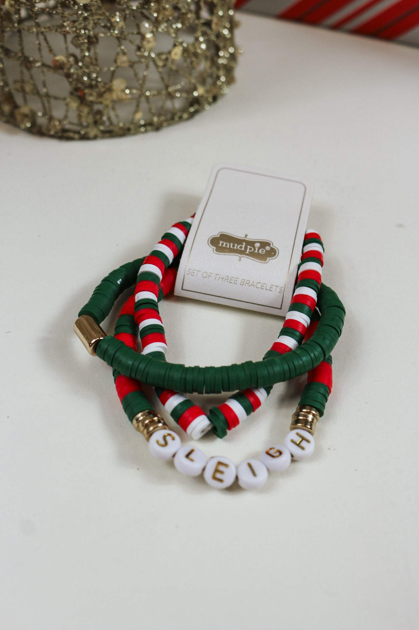 Christmas Holiday Beaded Bracelets -3 Colors