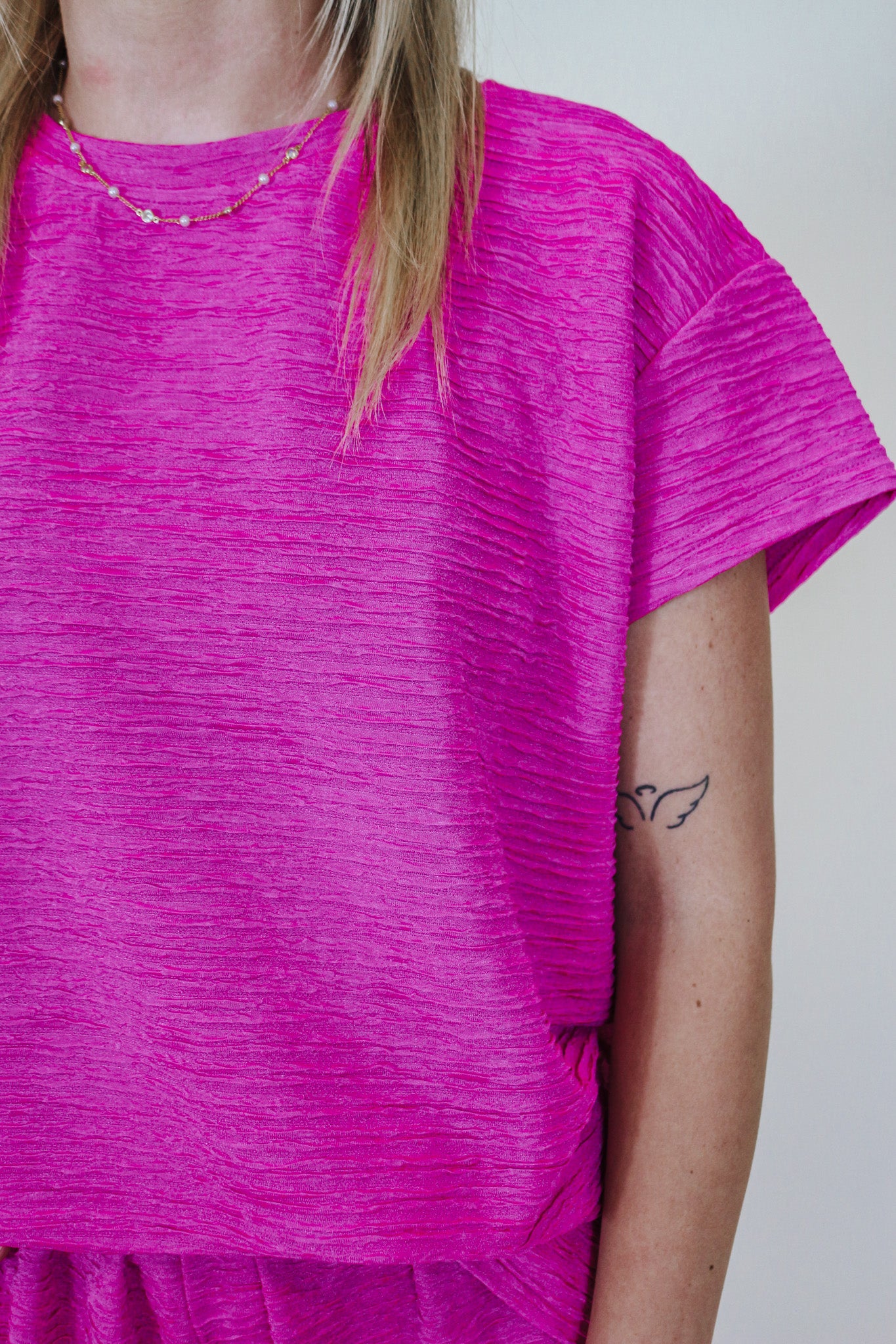 Need A Friend Fuchsia Pink Textured Top