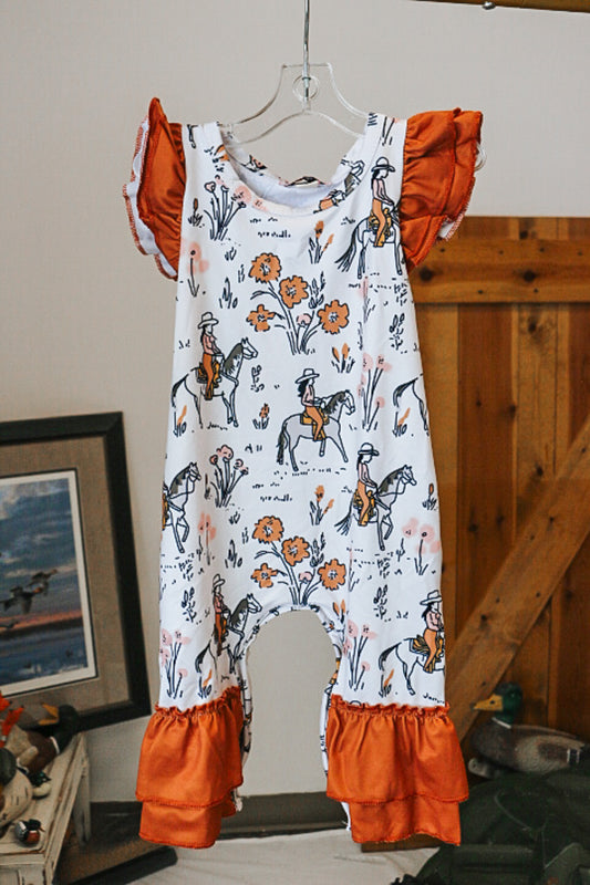 Baby Girl's Tawny Cowgirl Romper