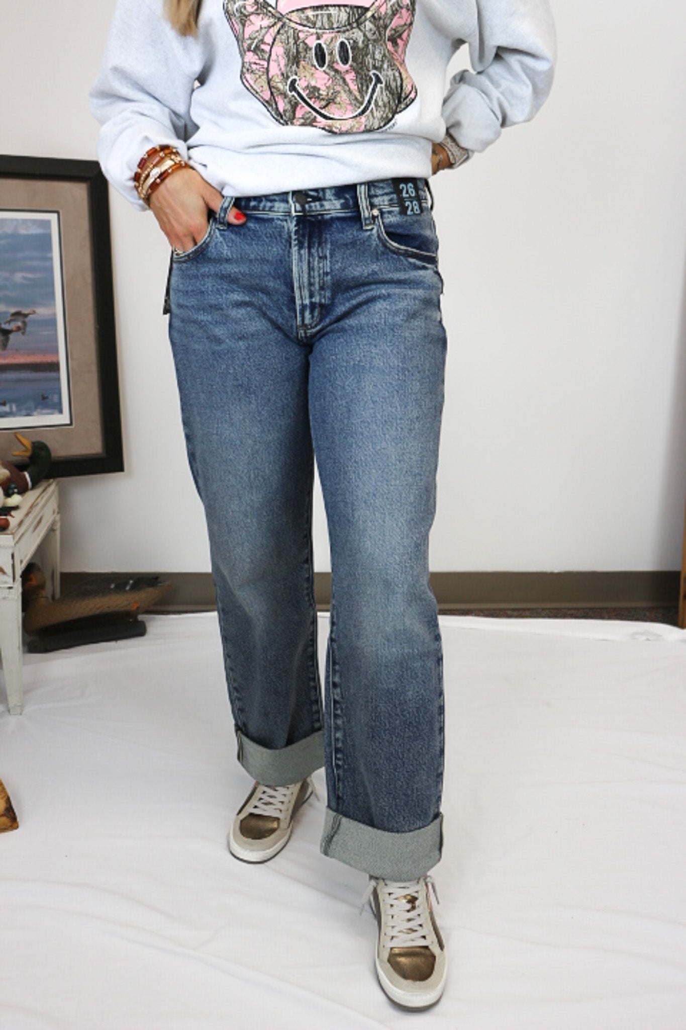 Women's Willow Relaxed Mid Rise Straight Leg Jeans By Silver