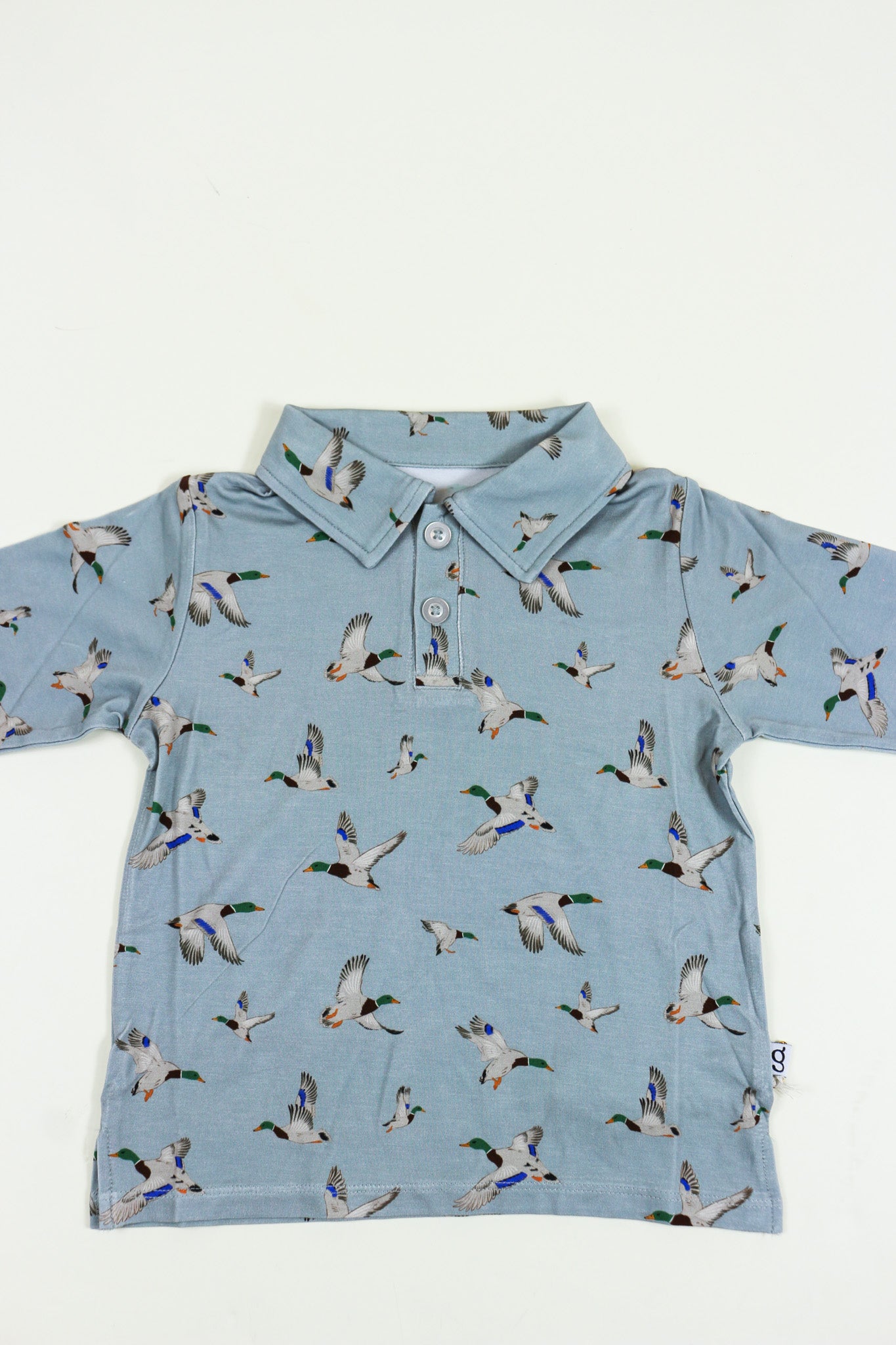 Toddler Boys Blue Mallard Duck Polo Shirt