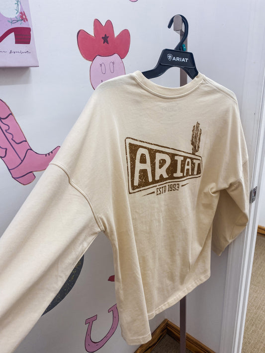 Women's Ariat Summer Sand Canvas Oversized Tee