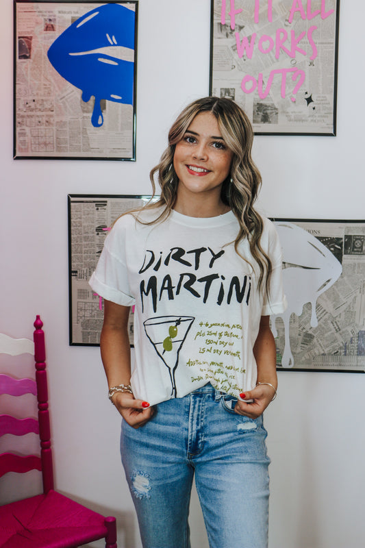 Dirty Martini White Graphic Tee