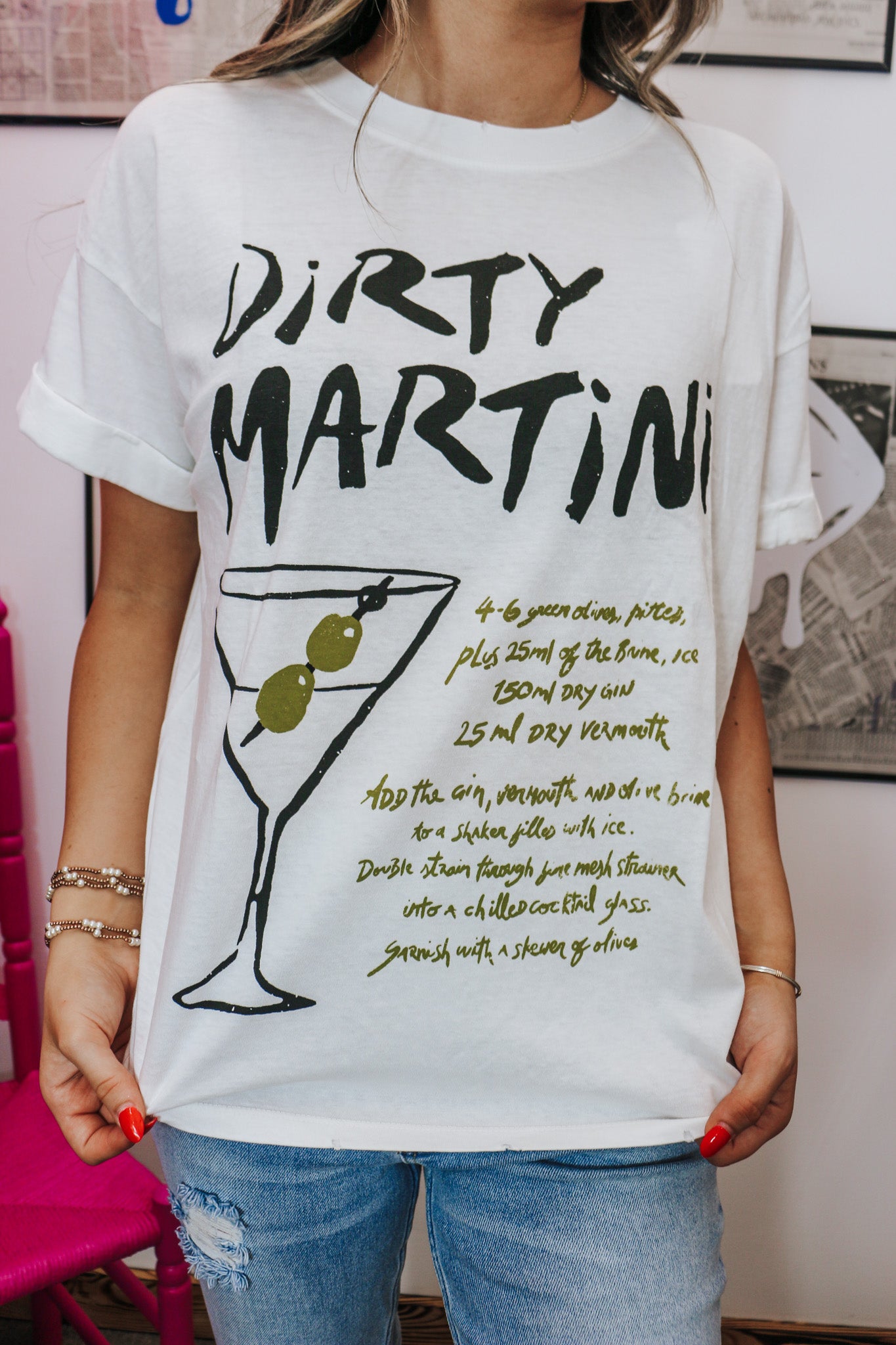 Dirty Martini White Graphic Tee