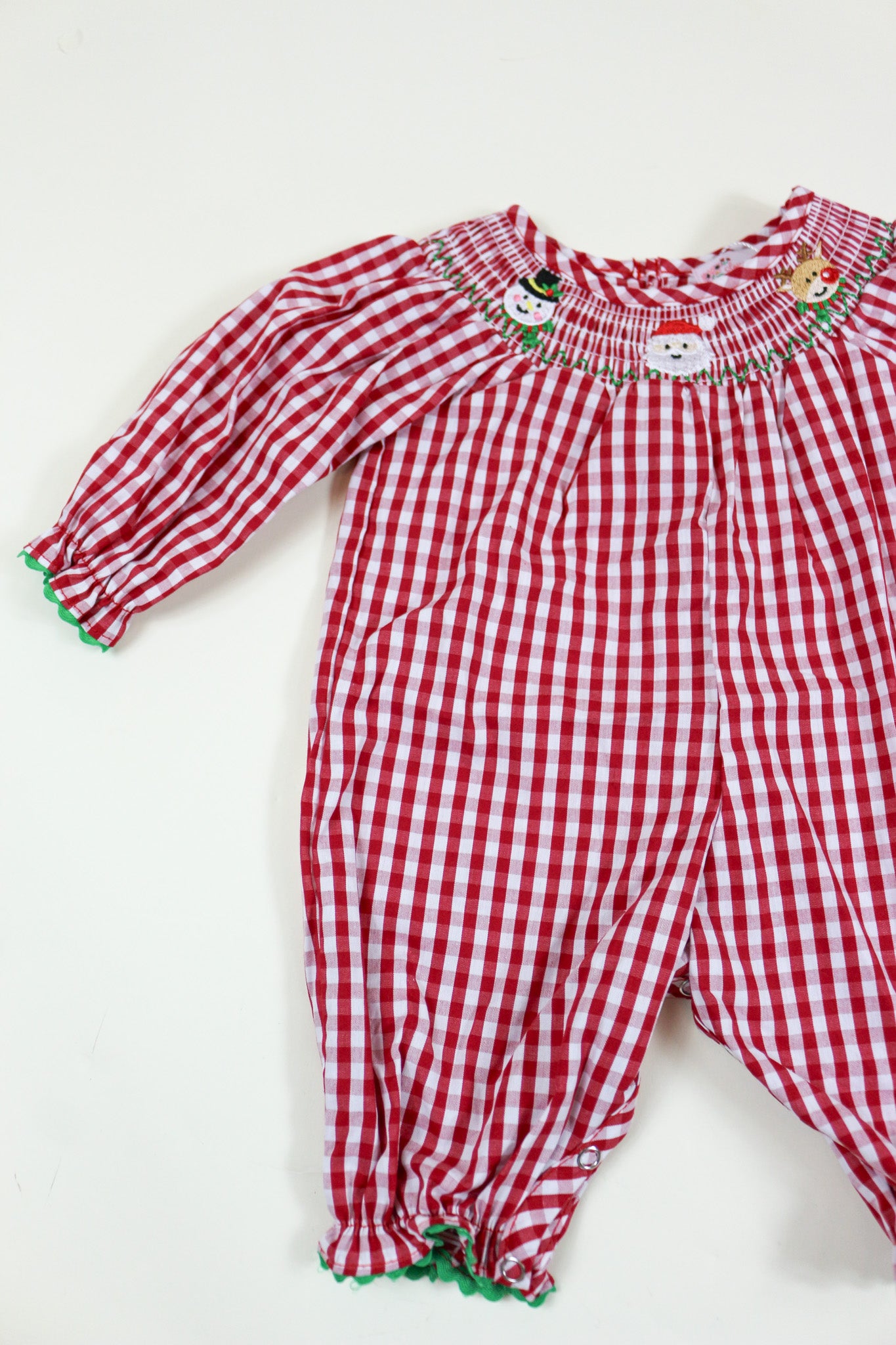 Christmas Gingham Romper