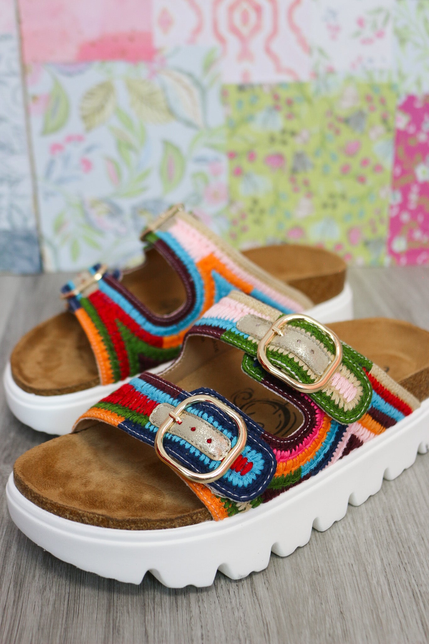 Rayna textured platform sandal, shown in one of two available colors