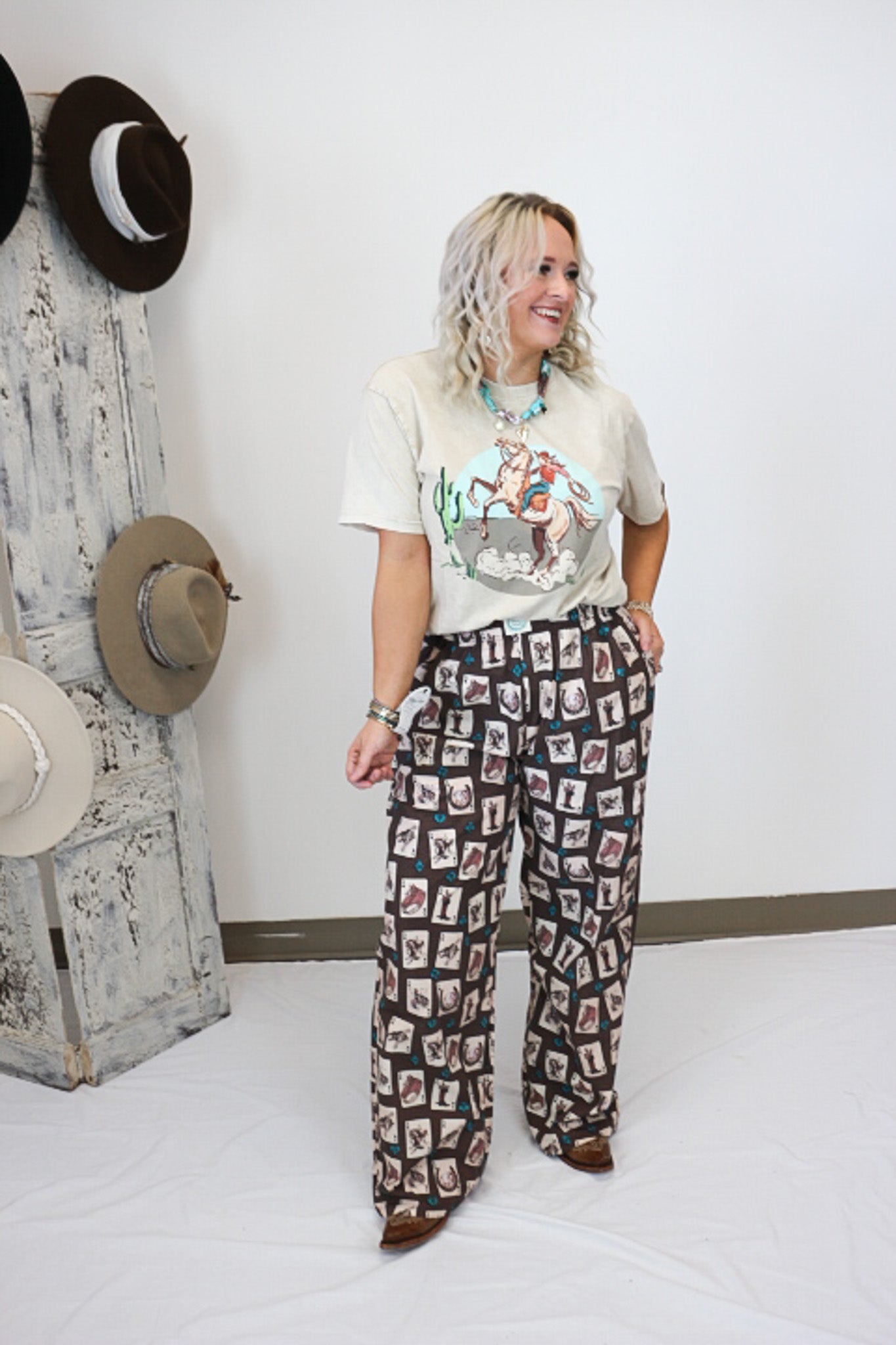 Western Luck Brown Boxer Pants