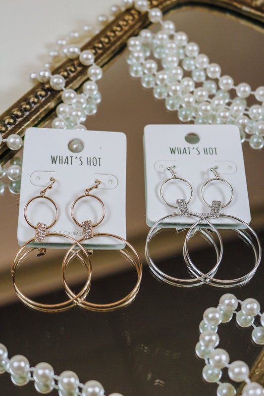 Double Circle Hoop Earrings -2 Colors