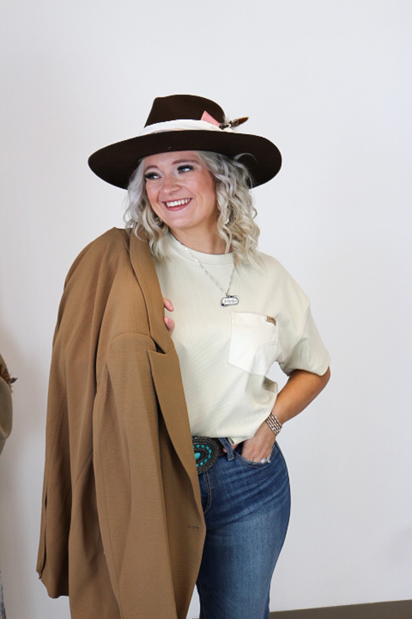 Women's Ariat Patron Oyster Grey Ribbed Crop Top