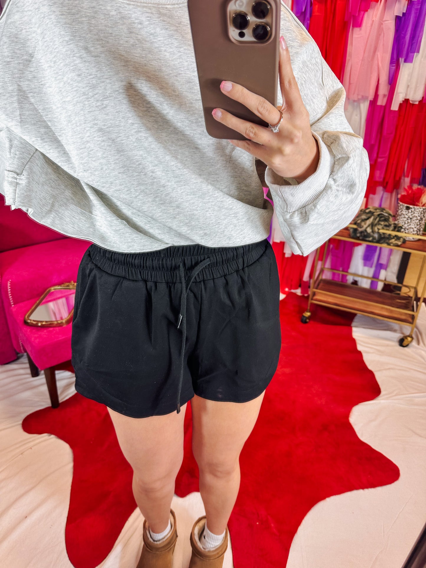 Solid And Simple Black Shorts