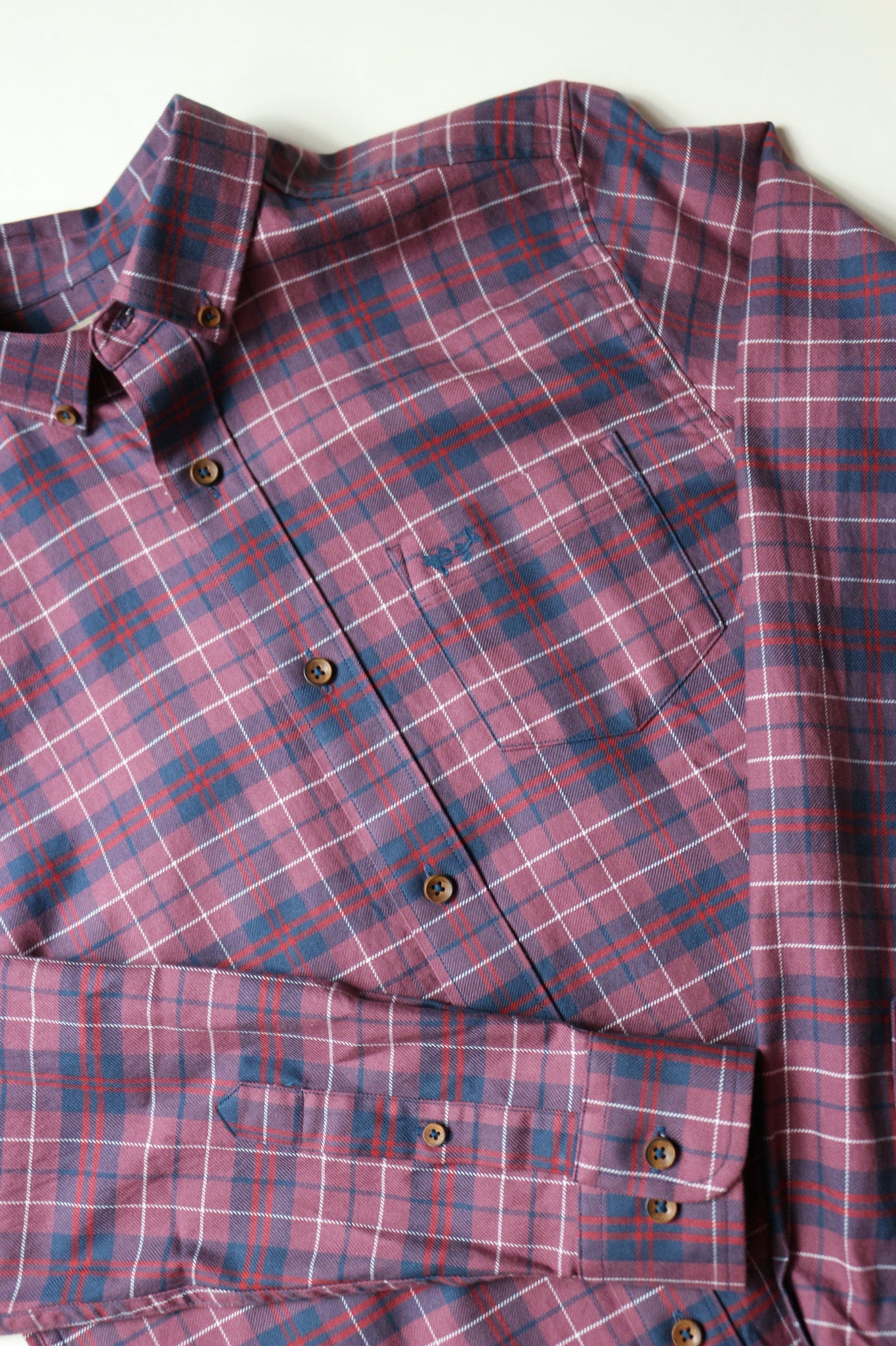 Purple Plaid Long Sleeve Button Up