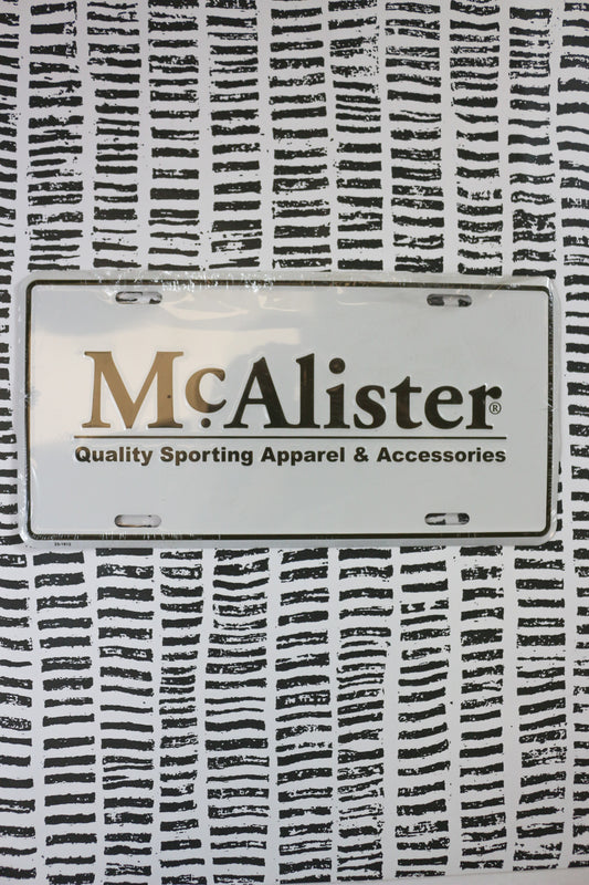 Mcalister License Plate- White