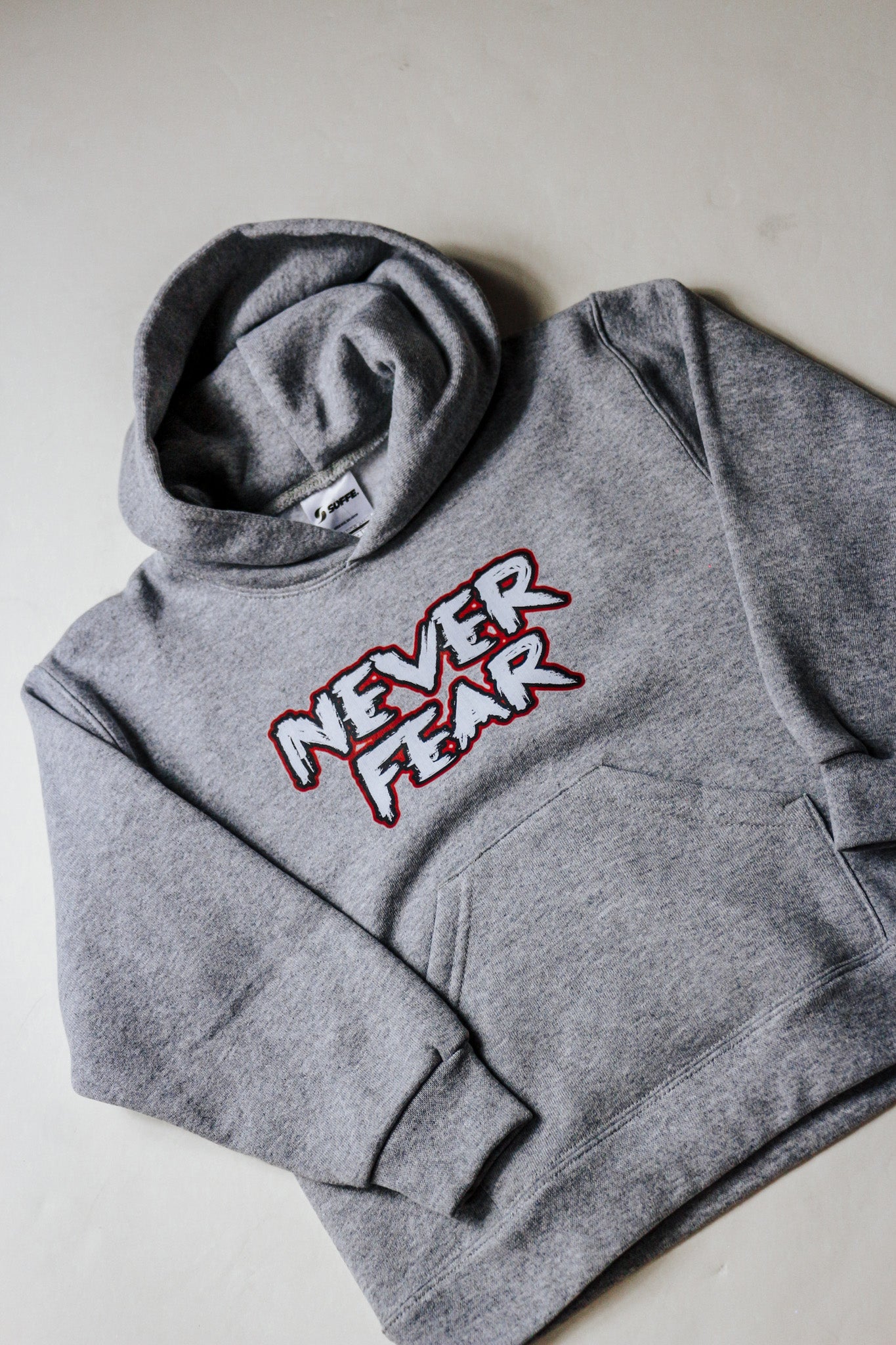 Never Fear Grey Classic Fit Youth Boys Hoodie