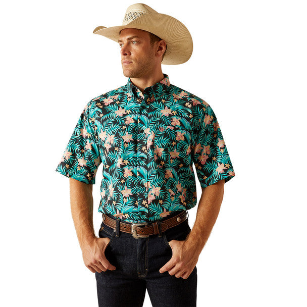 Ariat Men's Black Jullian Tropical Print Short Sleeve Shirt