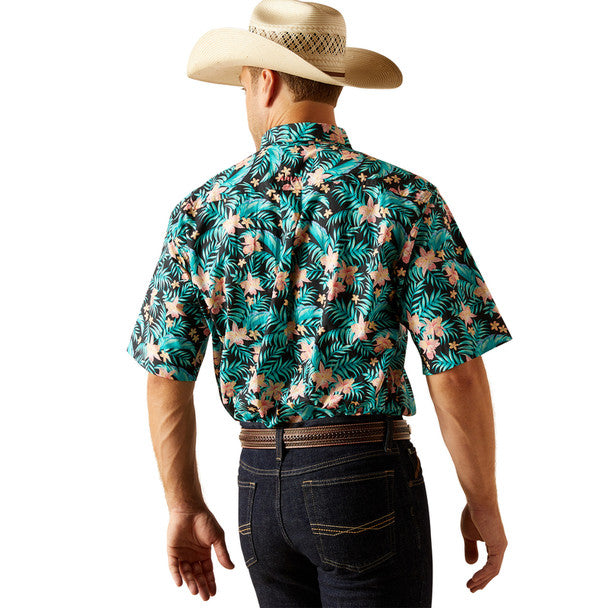 Ariat Men's Black Jullian Tropical Print Short Sleeve Shirt