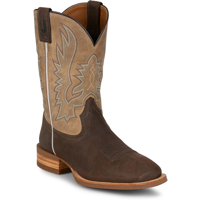 Justin Rustle 11" Grizzly Brown Western Boot