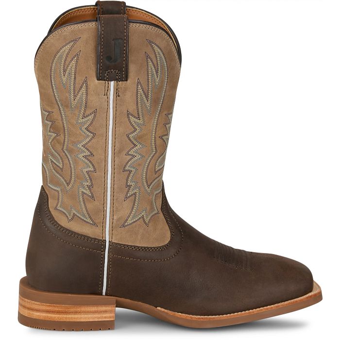 Justin Rustle 11" Grizzly Brown Western Boot
