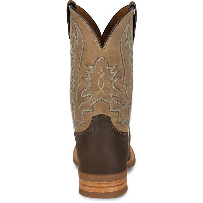 Justin Rustle 11" Grizzly Brown Western Boot