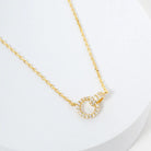 Gold Interlocking CZ Circle 16 inch-18 inch Necklace