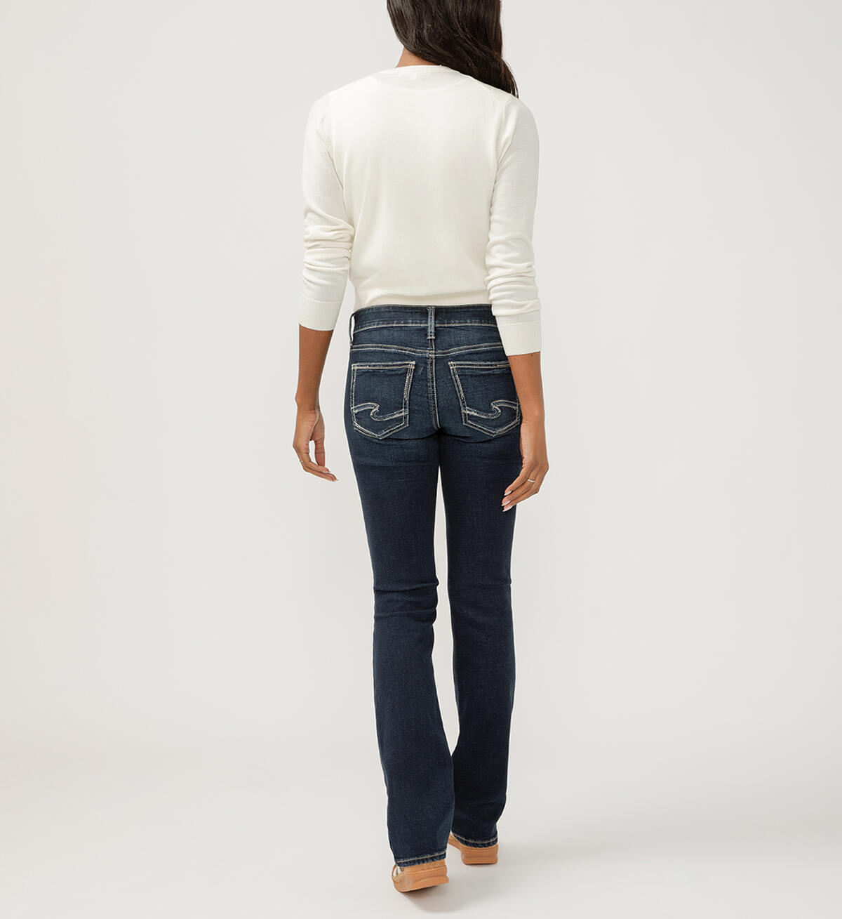 Silver Elyse Mid Rise Slim Bootcut Jeans