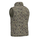 Local Boy duck down vest, old school camo side, back view