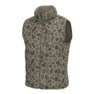 Local Boy duck down vest, old school camo side, front view