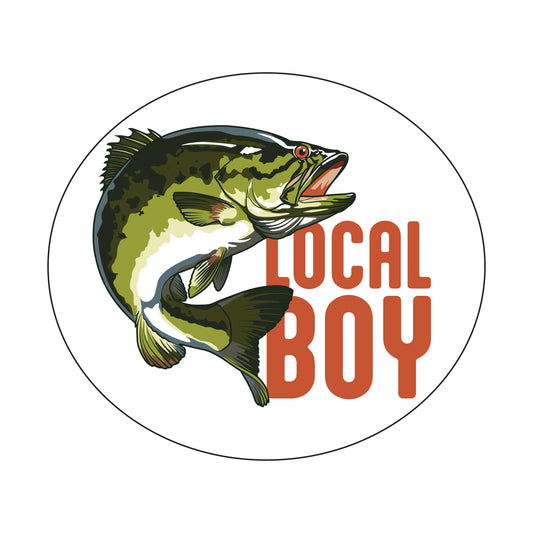 Local Boy White Largemouth Decal