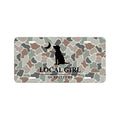 Local Girl Flora dog and moon print license plate