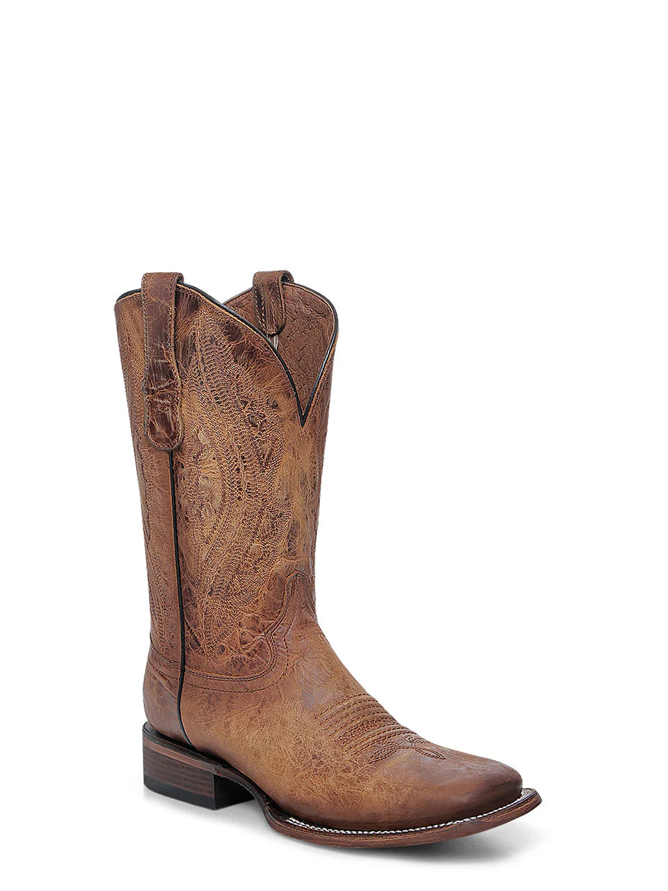 Corral Men's Embroidery Honey Wide Square Toe Cowboy Boot