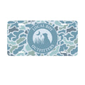 Dog and moon camo print license plate