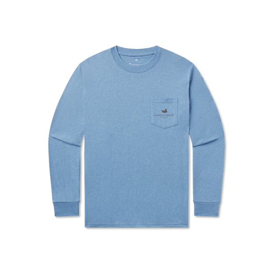 Southern Marsh Life's Golden Wash Blue Long Sleeve Tee