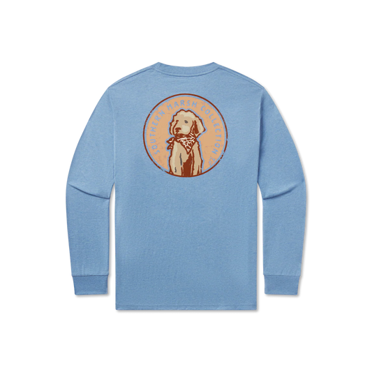 Southern Marsh Life's Golden Wash Blue Long Sleeve Tee