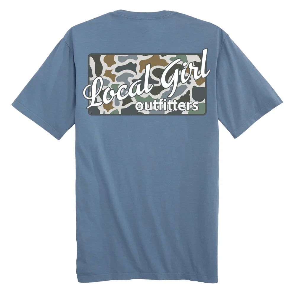 Local Girl Slate Blue Camo Tee
