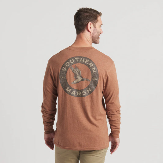 Men's Long Sleeve Inflight Camo Washed Walnut Tee