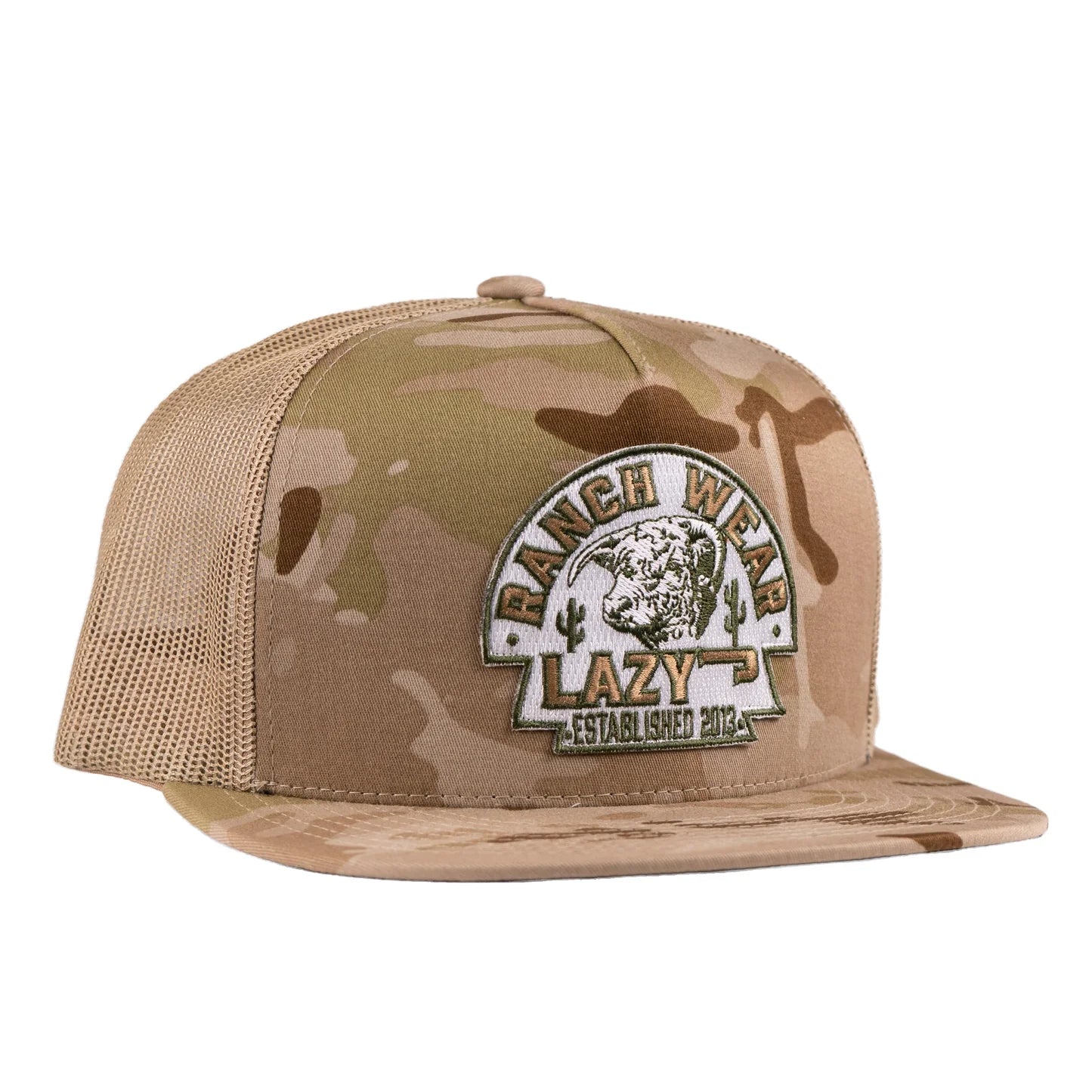 Lazy J Ranch Camo & Olive Arrowhead Classic Five Panel Trucker Hat