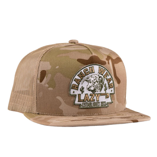 Lazy J Ranch Camo & Olive Arrowhead Classic Five Panel Trucker Hat