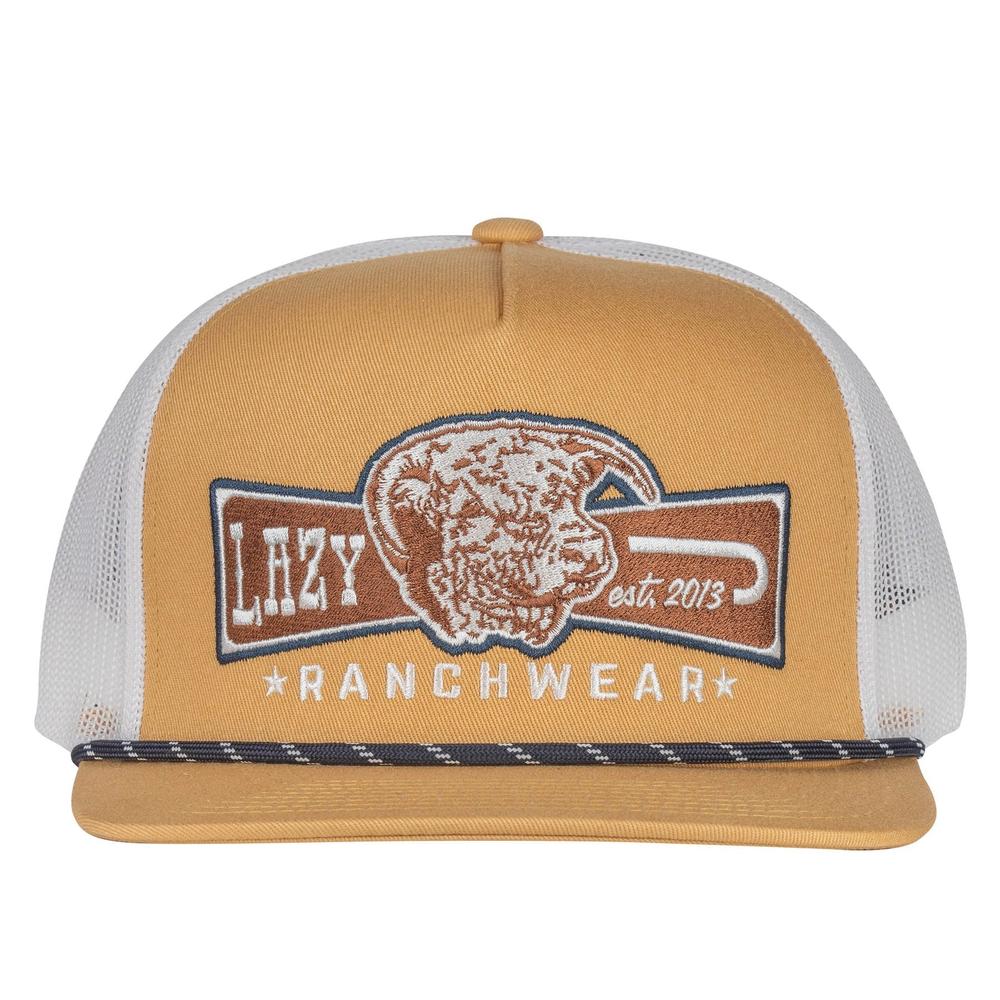 Lazy J Ranch Mustard & White Diamond Banner Classic Rope Trucker Hat
