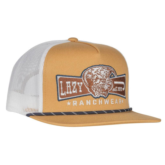 Lazy J Ranch Mustard & White Diamond Banner Classic Rope Trucker Hat