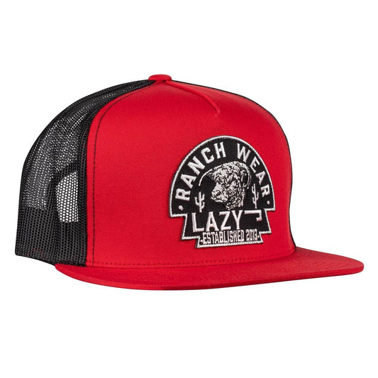 Lazy J Ranch Red & Black Arrowhead Classic Five Panel Trucker Hat