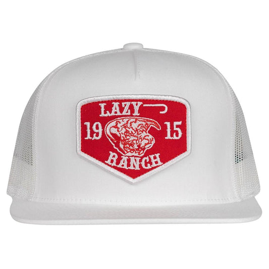 Lazy J Ranch White & Red Ranch Classic Five Panel Trucker Hat