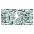 Dog and moon camo print license plate